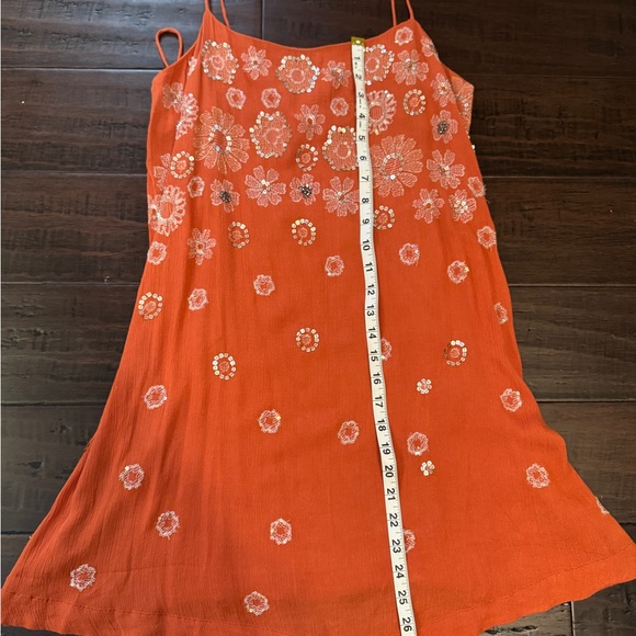NWT Revolve Free people Azelia Rust Floral Embellished Slip Dress boho feminine - Picture 9 of 11